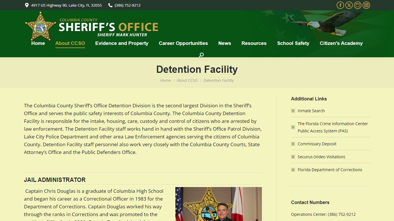 Detention Facility – Columbia County, FL – Sheriff's Office