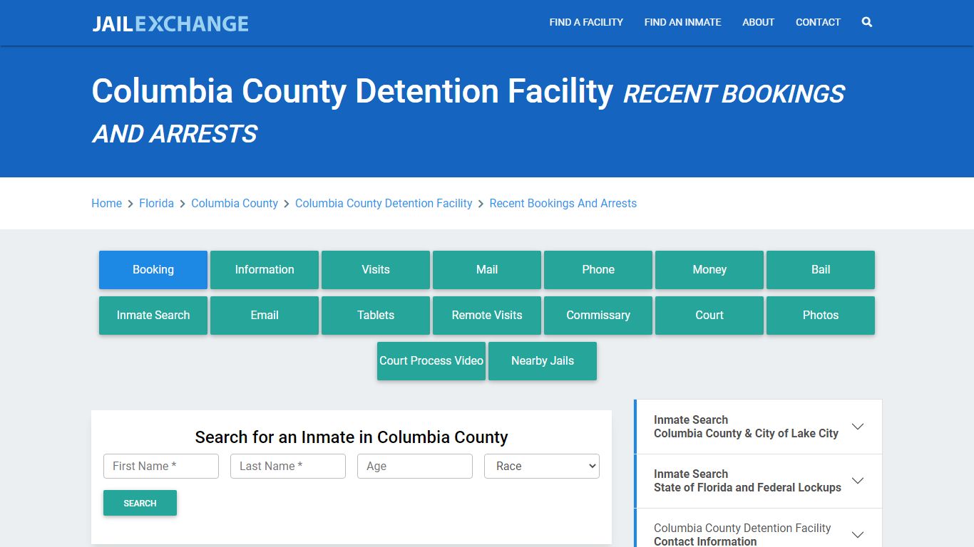 Columbia County Detention Facility Recent Bookings And Arrests