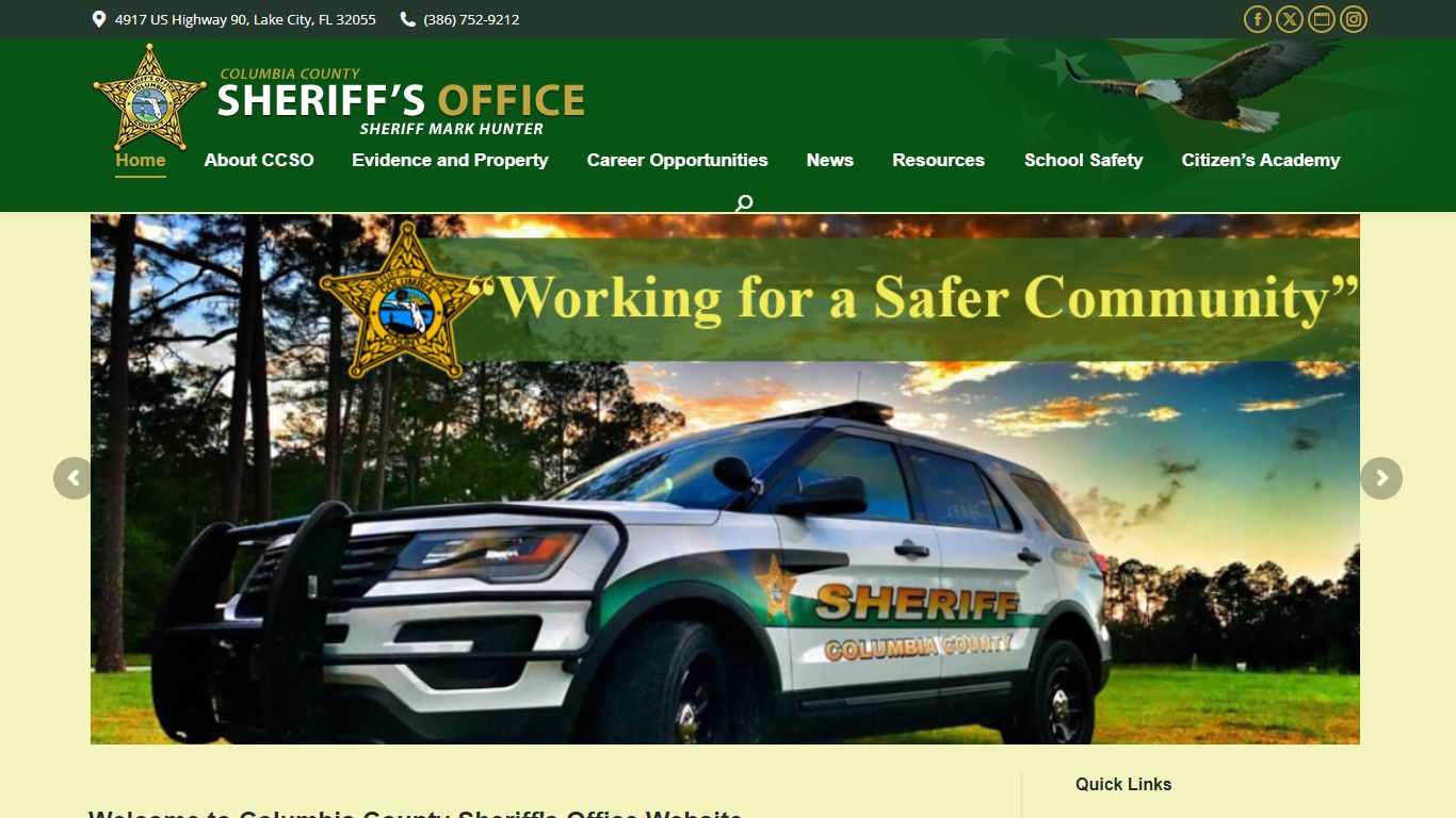 Columbia County, FL – Sheriff's Office – Sheriff Mark Hunter