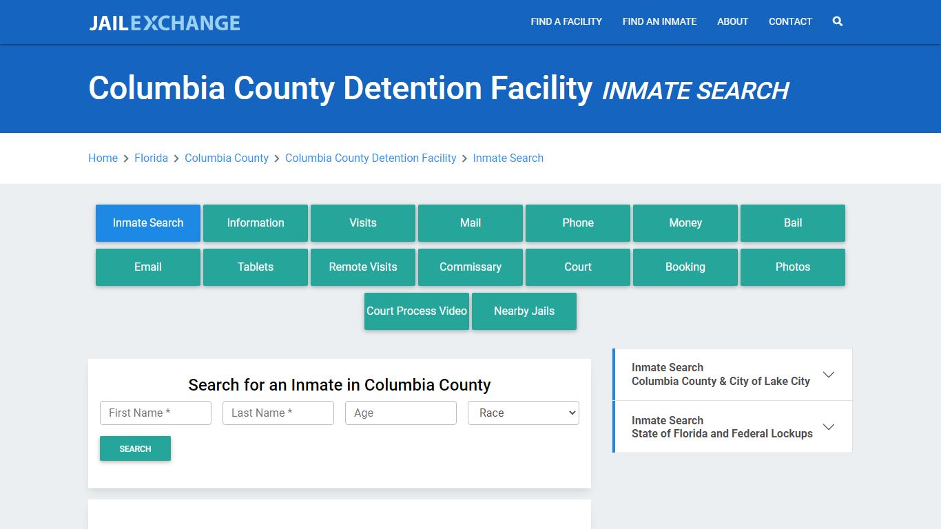 Columbia County Detention Facility Inmate Search - Jail Exchange